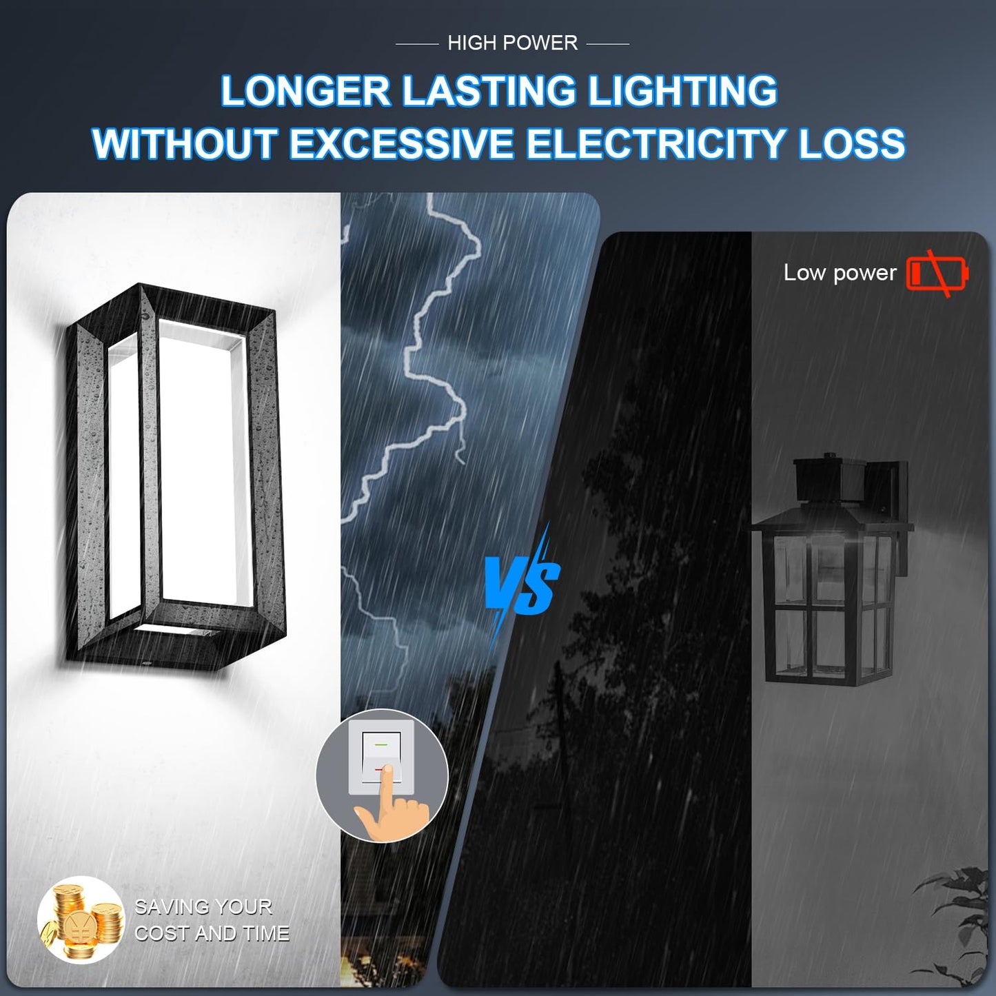 ledmo Outdoor Wall Lights 1800Lm Modern Outdoor Porch Light 6000K Bright Lighting Black Exterior Lighting Fixture Waterproof Christmas Fixture for House,Patio,Garage,Backyard，Hallway (2 Pack)