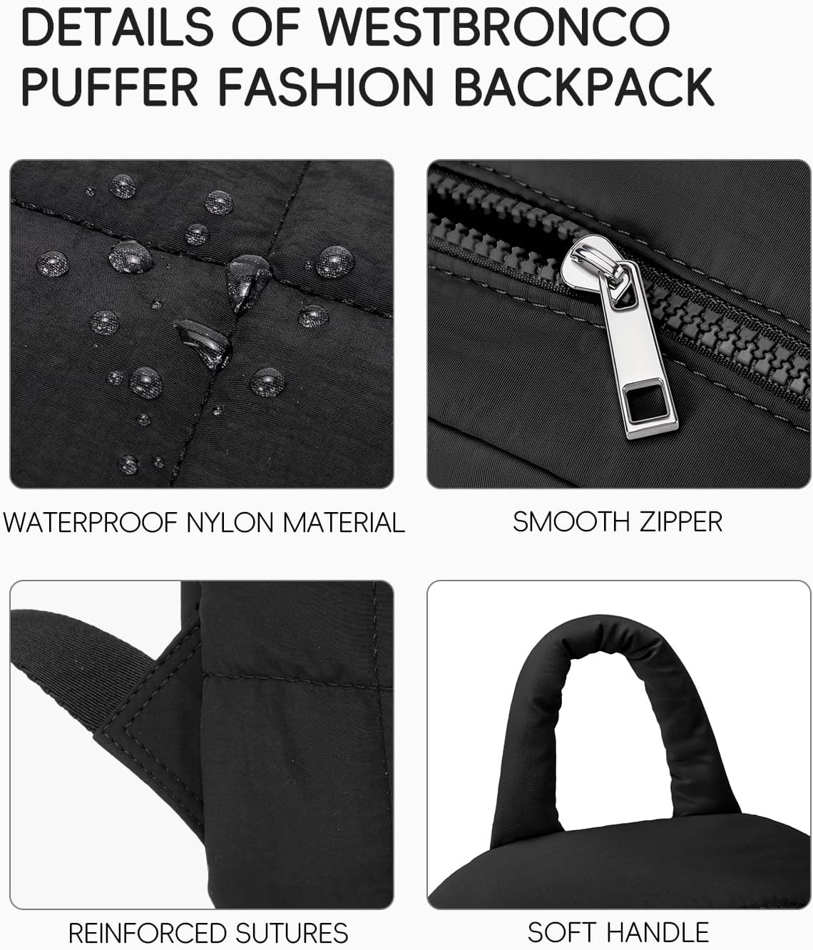 Westbronco Mini Backpack - Lightweight Nylon Fashion Purse for Travel & Daily Use | Small Size