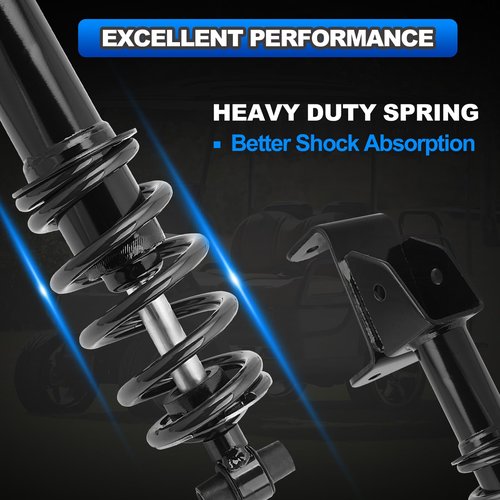 Front Shock Absorbers Heavy Duty with Springs Compatible with 2007-2016 Yamaha Golf Cart Drive G29 Gas & Electric Golf Carts Passenger and Driver Side Replace# JW2-F3390-00-00 JW2-F3350-00（RED）