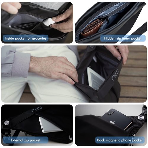 NIID-FINO F4 Sling Bag,Sling Bag for Men,Crossbody Bag for SWITCH 2,Anti-theft Bag,Chest Shoulder Backpack,Waterproof Sleek Casual Daypack for Travel Outdoor Hiking Biking (Excluding Mask Pack)