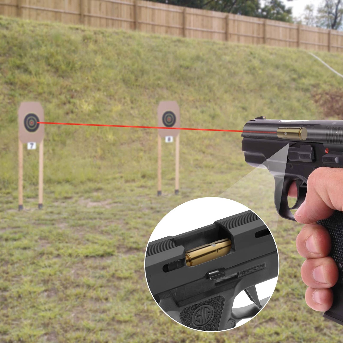 EZshoot Bore Sight 9mm Laser Boresighter with 3 Sets of Batteries
