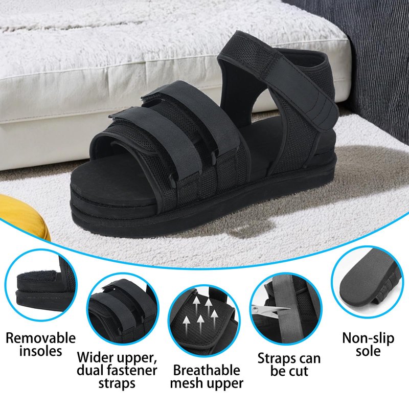 Pryqutia Shoe Leveler Shoe Balancer for Use with Fracture Boots and Uneven Legs, Shoe Lift with Adjustable Height Left or Right Foot (Small)
