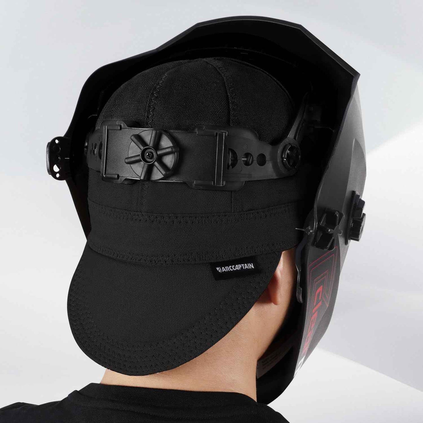 ARCCAPTAIN Reversible Welding Cap, 8 Panel Protective Welders Cap, 10 oz Fireproof Cotton Comforts for Safety and Protection While Welding to Men Women, Black, 7 1/4