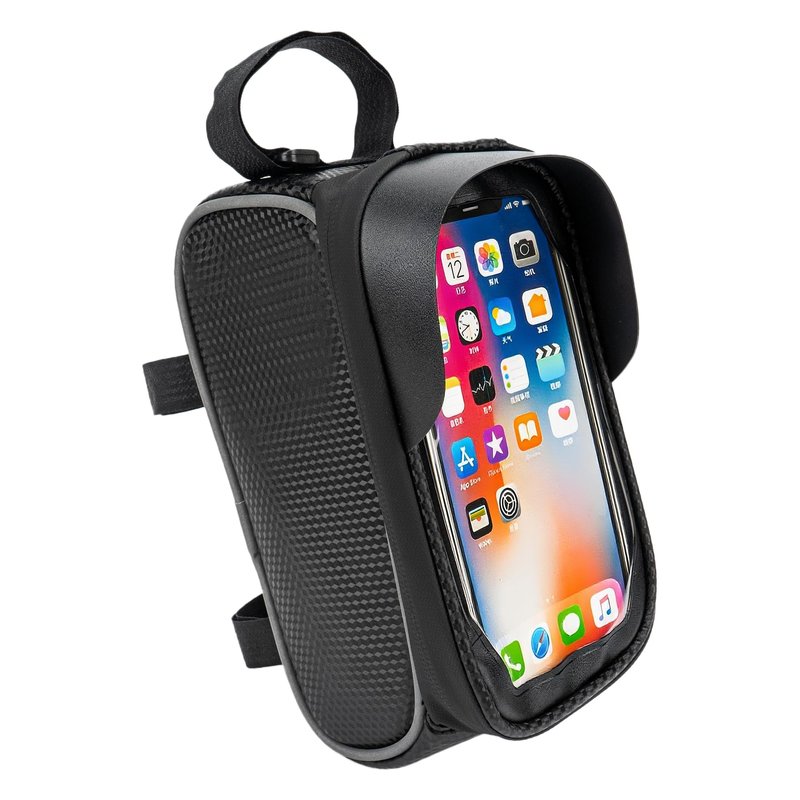 RidingRush Waterproof Bike Phone Bag – Touchscreen Frame Bag for Phones up to 7 Inches, Reflective Strips, Earphone Hole, Easy Install for Cyclists Who Demand Performance