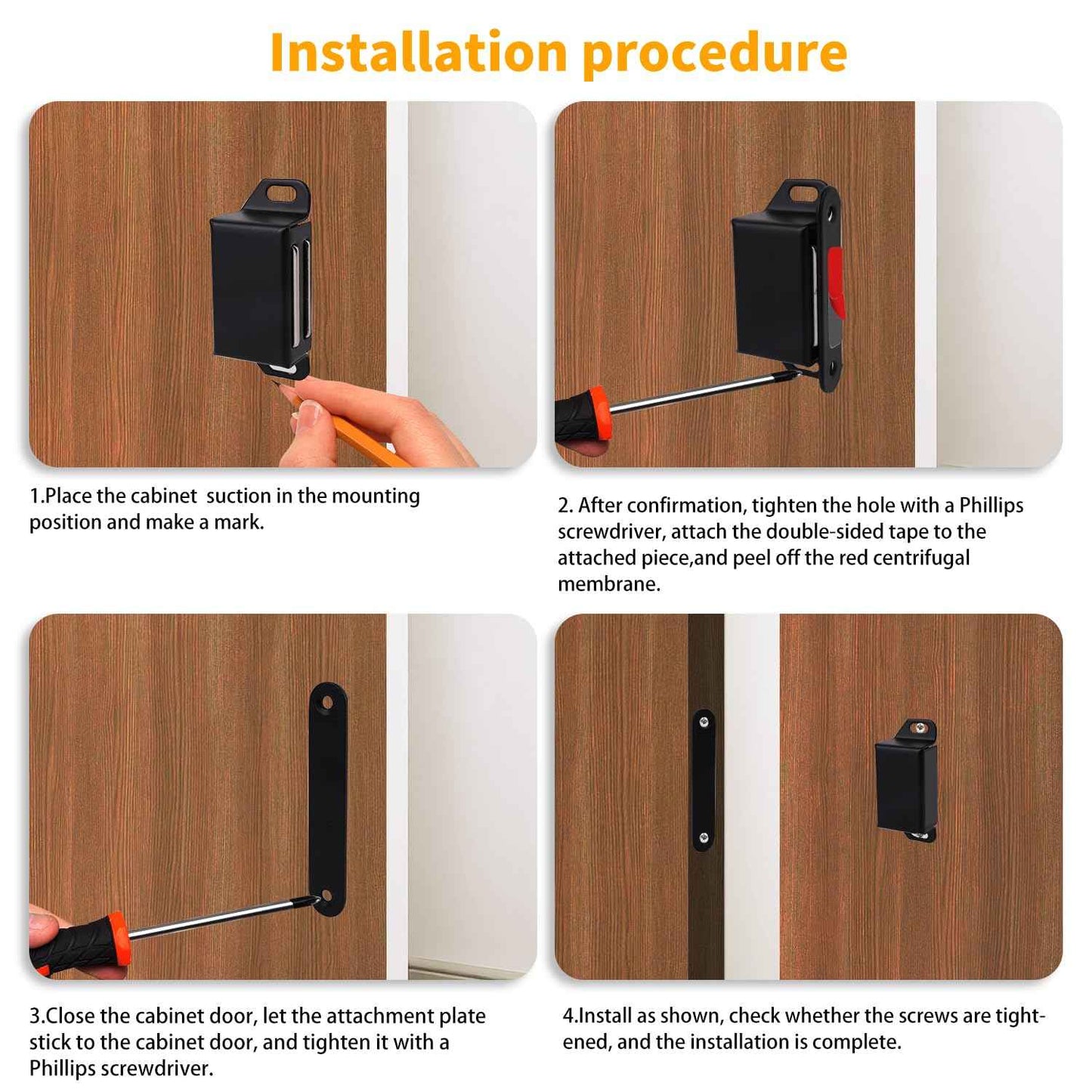 Blifula Cabinet Magnetic Catch 16 Pack Cabinet Door Magnetic Catch with Screws Drawer Magnet Latch Magnetic Closures for Sliding Door Closure Kitchen Closet Closer