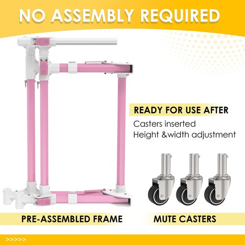 GanFindX Folding Skater Aid for Kids Roller Skating, Aluminum Roller Skate Trainer for Children Toddler Adjustable Height Training Walker (Pink