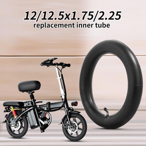 CR202 Heavy Duty Butyl Inner Tube - 12.5 x 2.25 Inch with Angled Valve Stem | 2-Pack for Bikes & Scooters