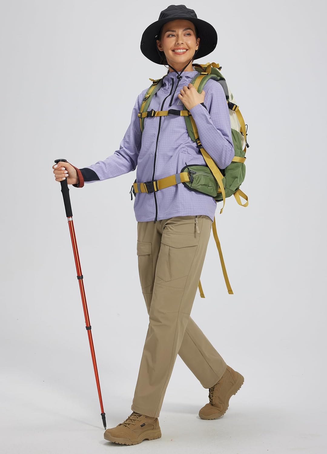 Skiennix Women's Hiking Pants - Quick Dry Lightweight Cargo Joggers with Zipper Pockets | Water Resistant