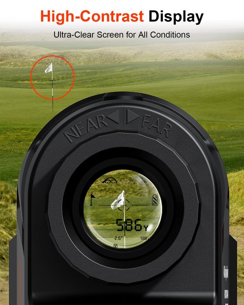 Golf Laser Rangefinder with Slope Compensation & Flag Lock Vibration – 1900 Yards Range Finder Golf, 6X HD Magnification,Magnetic USB-C Rechargeable,IP54 Waterproof rangefinder for Hunting & Training