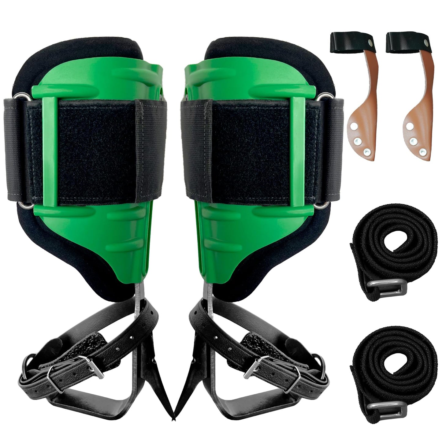 Tree Climbing Spikes Set,Adjustable Tree Climbing Gear with Straps and Spike Protectors , 350lbs Load Capacity, Green, Classic Style, Tree Climbing Gear Kit for Climbers, Fruit Picking & Lumberjack