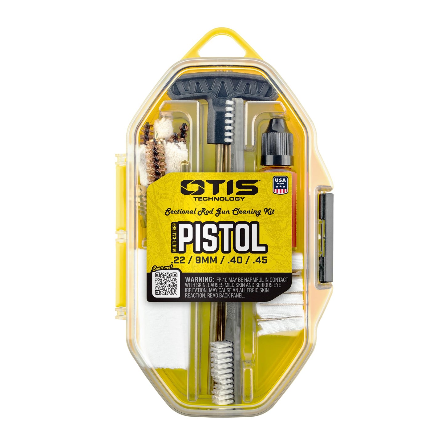 OTIS Multi Caliber Pistol Cleaning Kit, Includes Brass Rod, Bore Brushes, Patches, Lubricant, Made in USA (FG-SRS-MCP)