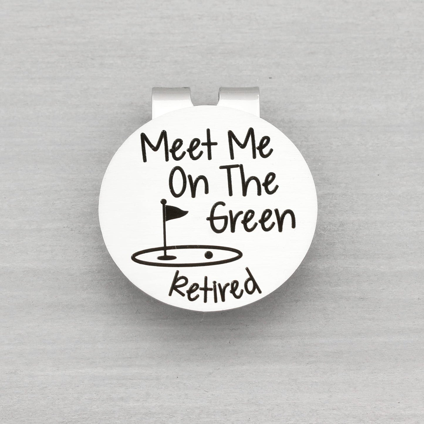 Golf Ball Marker Retirement Gift for Men Meet Me On The Green With Hat Clip Retired Gifts for Him