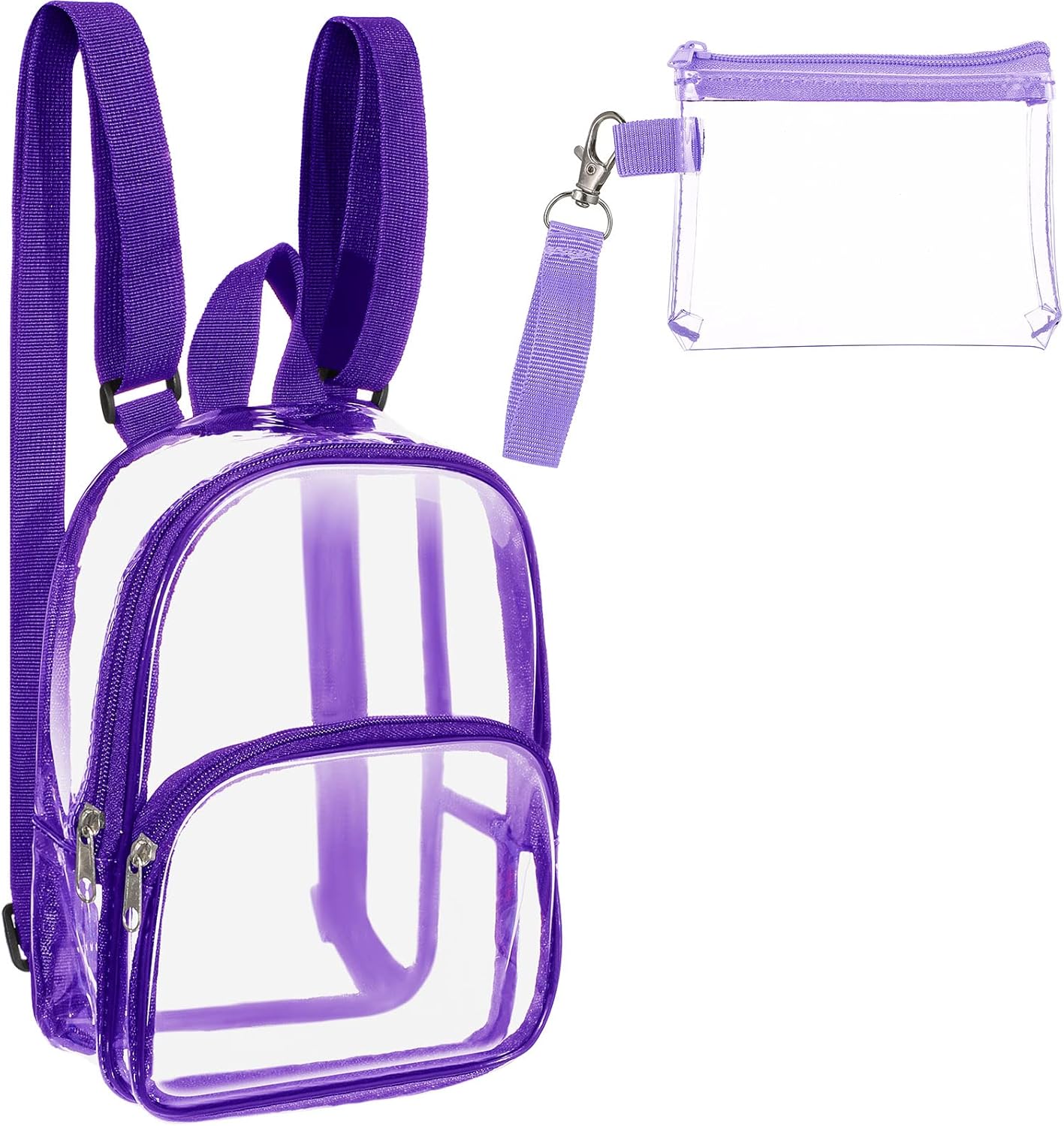 Weewooday Clear Mini Backpack - Transparent Waterproof Crossbody Purse | Small Purple Concert Bag