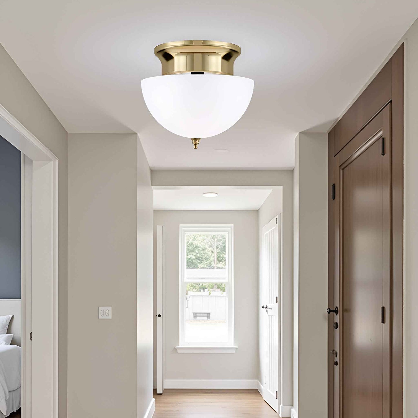 Aspen Creative 28008-15-2, Clip-on Dome Shade for A-Type Bulb Indoor Location Light Fixtures/White Finish, 7 5/8" Diameter x 4" Height, 2 Pack