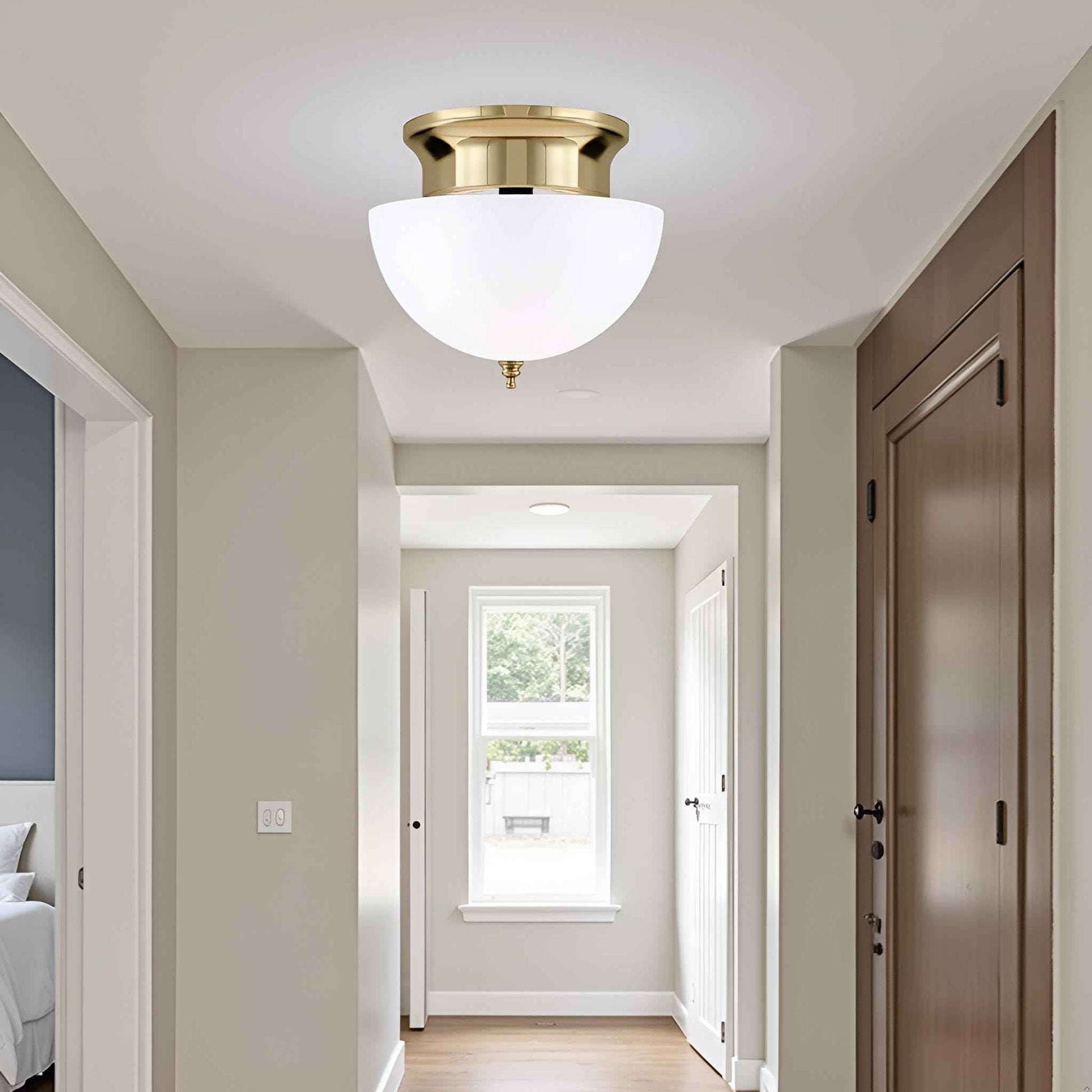 Aspen Creative 28008-15-2, Clip-on Dome Shade for A-Type Bulb Indoor Location Light Fixtures/White Finish, 7 5/8" Diameter x 4" Height, 2 Pack