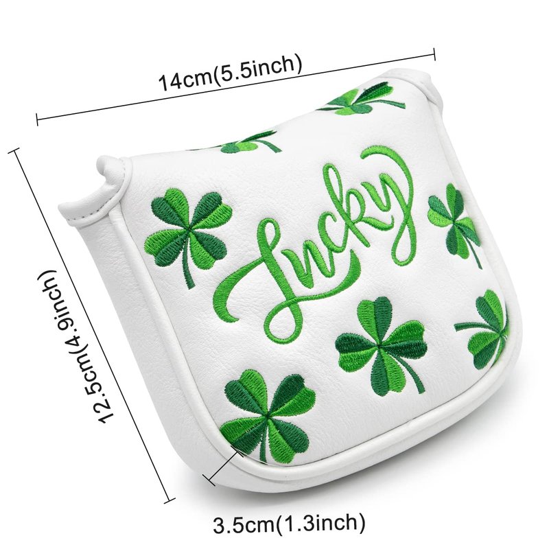 Golf Headcovers Live Lucky Golf Driver Covers Advanced Embroidery Fairway Wood Covers Hybrid Covers Mallet Blade Putter Head Covers Premium Leather Shamrock Golf Club Covers