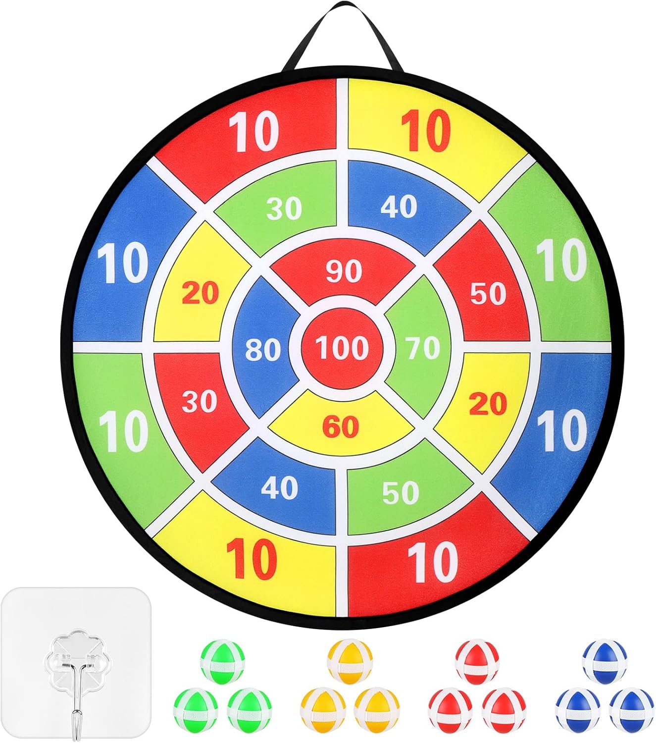 Accmor 29" Large Dart Board - Fun Outdoor Game for Kids with Sticky Balls | Ideal Birthday Gift for Ages 3-12