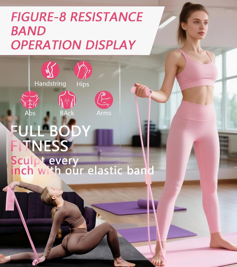 Spearlcable Pilates Ring Ball Set at Home Pilates Equipment Workout Set with Resistance Bands for Beginners Home Workouts Yoga