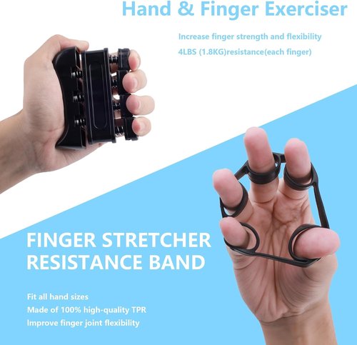 Grip Strength Trainer Kit by [Brand Name] - 5-Piece Set for Hand and Forearm Strengthening | Injury Recovery & Stress Relief