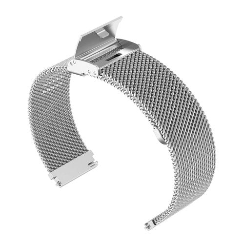 FitTurn 2 Pack for Wahoo ELEMNT Rival Watch Bands, Replacement Grids Thin Stainless Steel Mesh Loop Snap Clasp Strap for Wahoo ELEMNT Rival Running/Multisport GPS Smartwatch