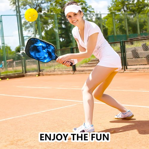2 Paddles Set Lightweight Rackets with 4 Balls, 1 Sports Carry Bag, Fiberglass Surface Ball Paddles Set Gifts for Men Women Indoor Outdoor