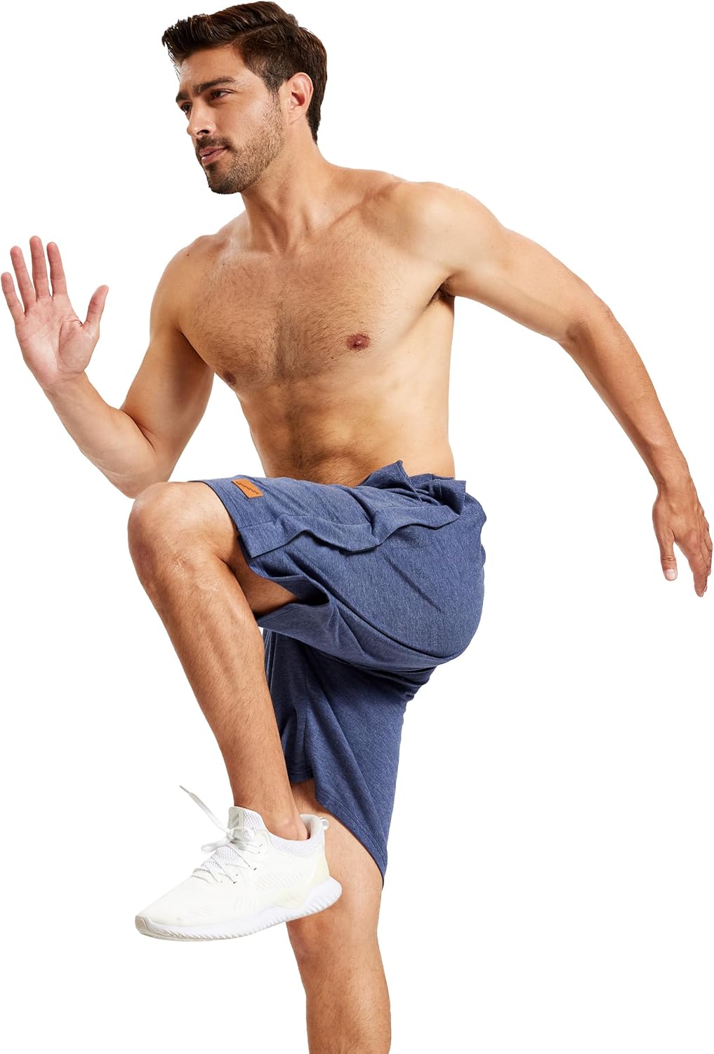 Skiennix Men's Tear Away Shorts - 8" Cotton Snap Pants with Deep Pockets for Hip/Knee Surgery Recovery