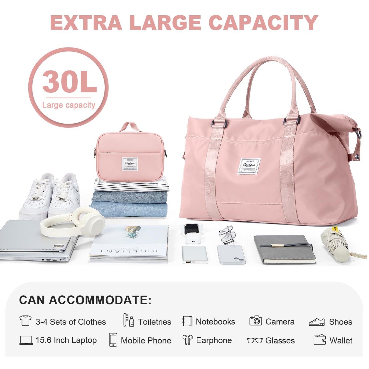 Travel Duffel Bag, Carry On Overnight Weekender Bags for Women