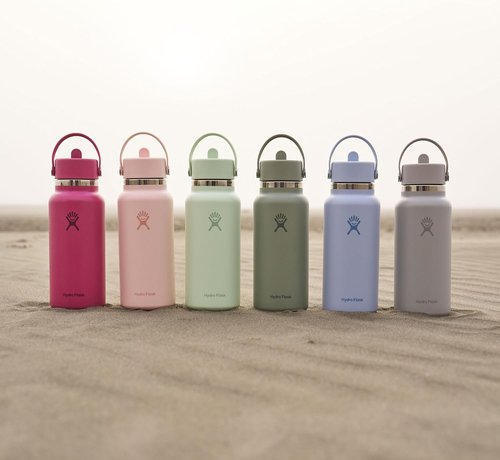Hydro Flask Water Bottle - Insulated Stainless Steel - 40 Oz Oat Tan with Wide Straw Lid & Leakproof Design