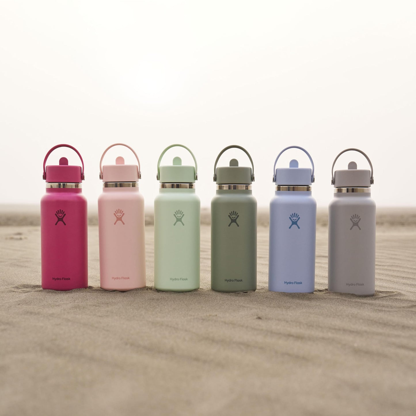 Hydro Flask Water Bottle - Insulated Stainless Steel - Wide Mouth Flex Straw Lid, Non Spill, Leakproof and Refillable in 32 Oz Aloe Green