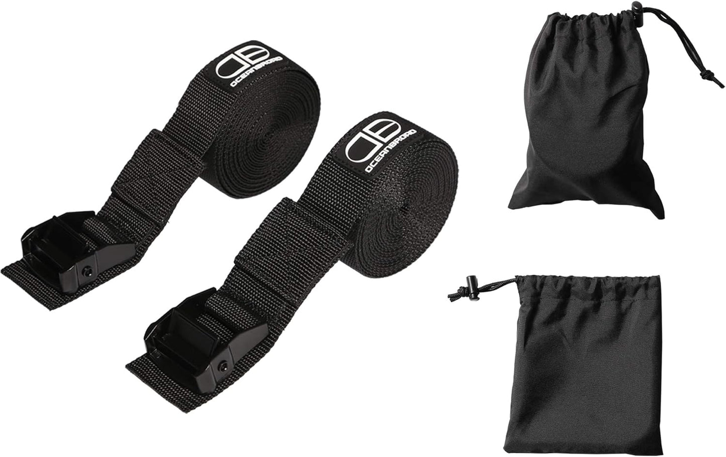 OCEANBROAD Kayak Tie Down Straps - 1.5 Inch, 13 Feet, 2 Pack | Secure Your Surfboard & Canoe