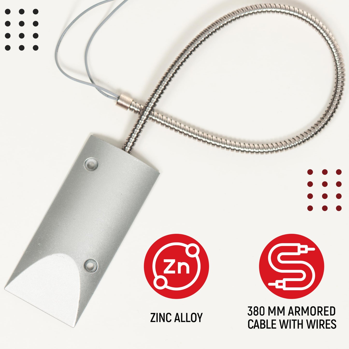 Wired Alarm Heavy Duty Garage Door Magnetic Contacts with Adjustable Bracket