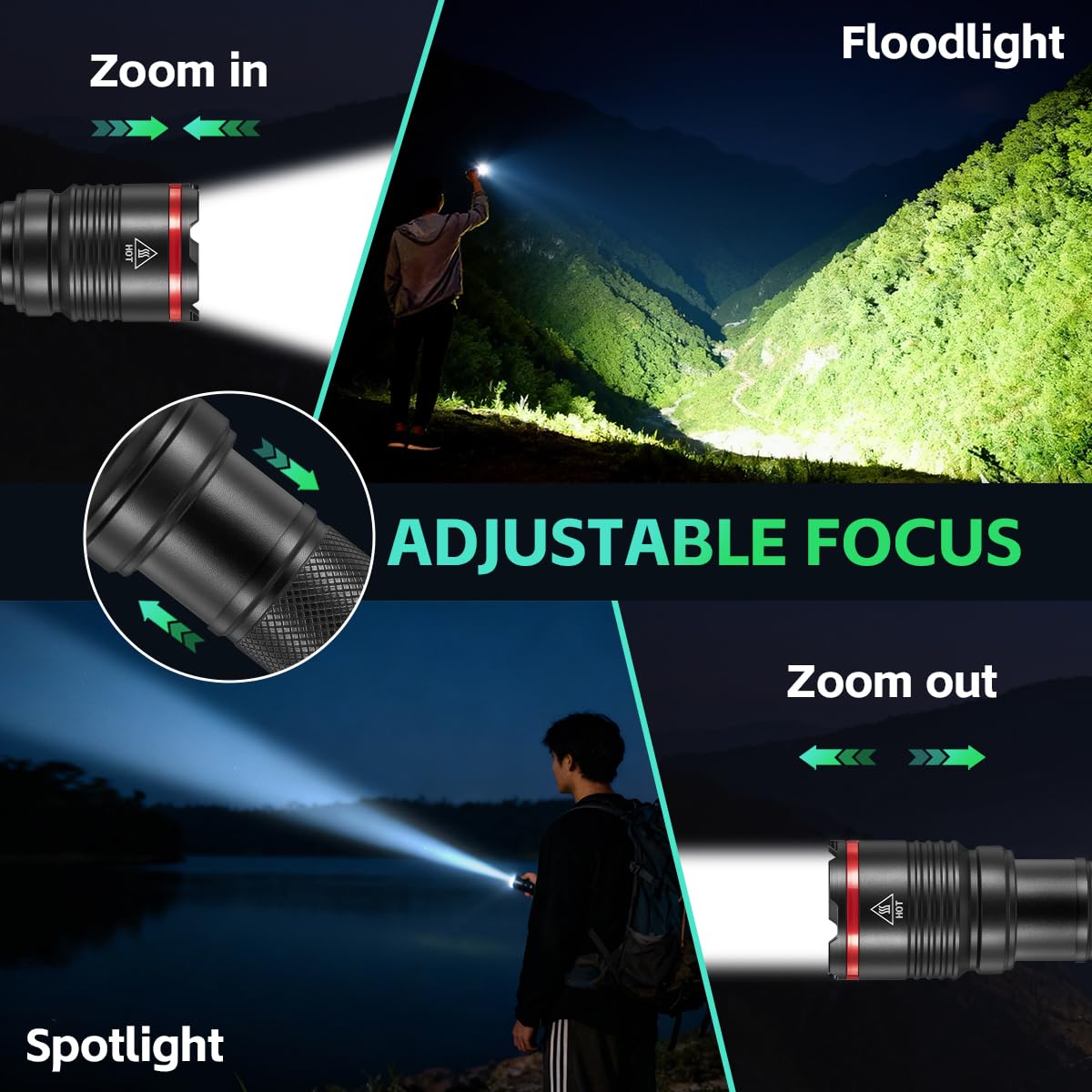 6Pack Rechargeable Flashlights High Lumens, Small Flashlight Powerful, Mini LED Flashlight Rechargeable, Handheld Tactical Flash Light, Super Bright Pocket Flashlights for Home Emergency Camping