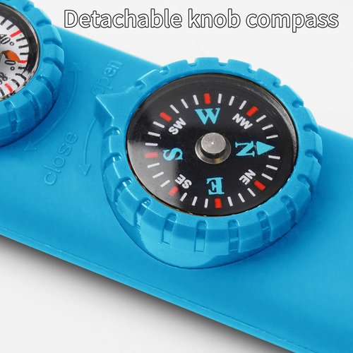 Multifunctional Survival Emergency Whistle for Kids with Compass Hiking Survival, Thermometer & Neck Lanyard | Emergency Safety Gear for Hiking, Camping, Kayaking, Boating, Climbing（blue2pcs）
