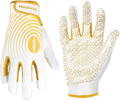 HANDLANDY Youth Football Gloves - Sticky Receiver Gloves with Super Grip | Perfect Gift for Kids