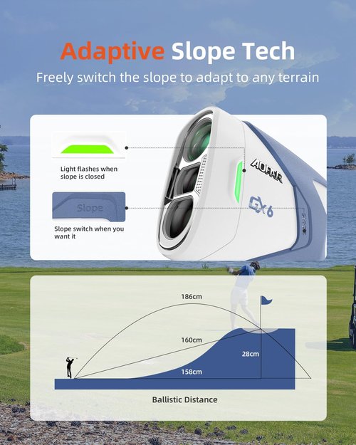 AOFAR GX6 Golf Rangefinder with Replaceable Charging Function, 1000 Yards Laser Range Finder, Flag Pole Locking Vibration, Slope Compensation,7X Magnification Rangefinder with Magnet