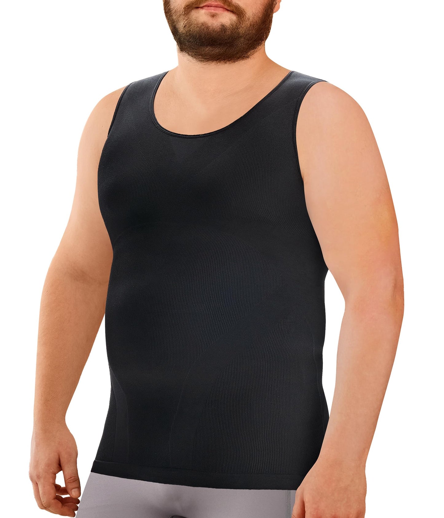 Nebility Shapewear Men Compression Shirts - Sleeveless Slimming Undershirts Tummy Control Body Shaper Tank Top Black