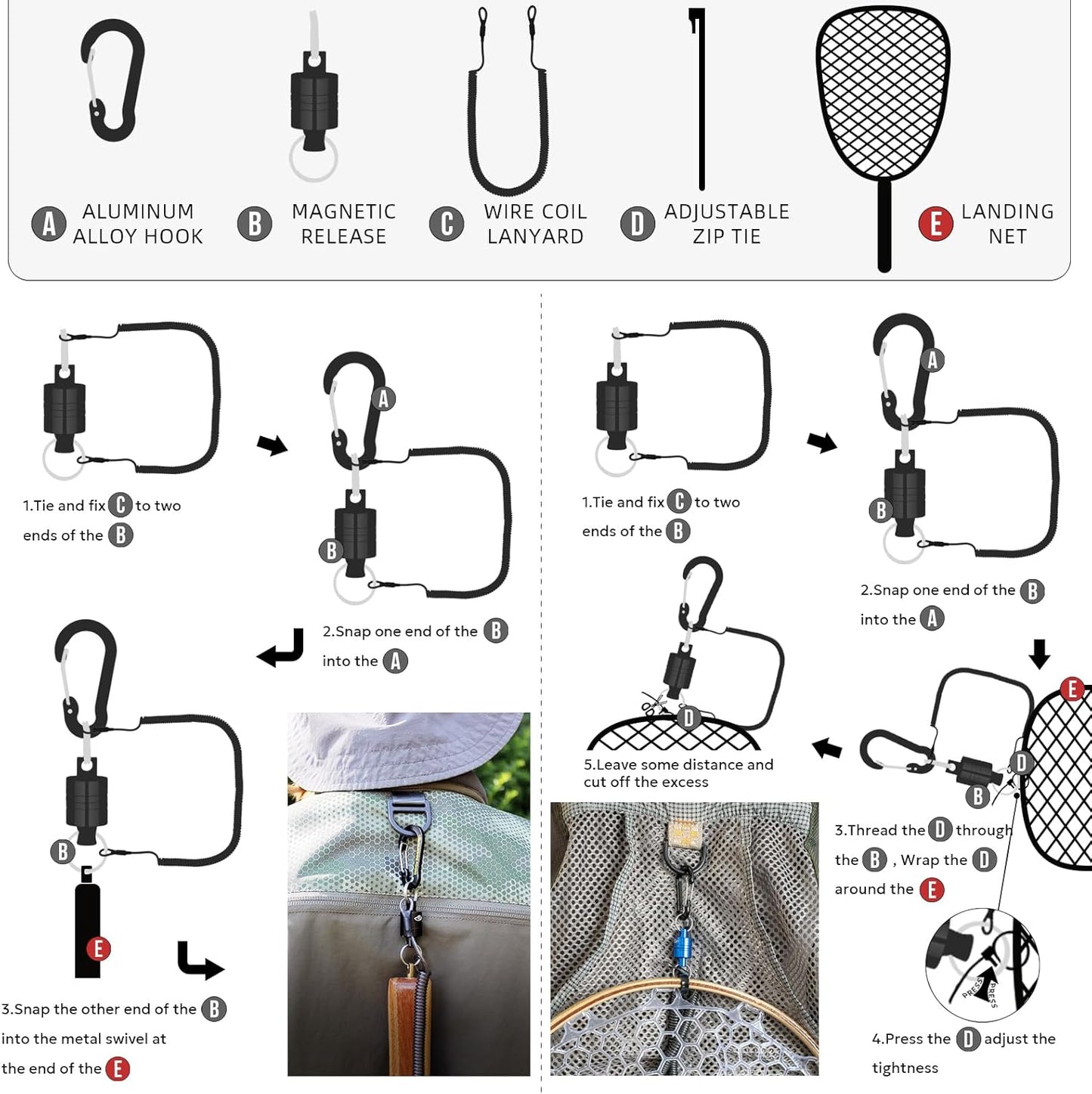 SF Fly Fishing Landing Net - Soft Rubber Mesh Design for Easy Catch & Release | Ideal for Trout Fishing