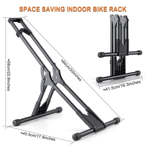 CHEPARK Bike Floor Stand Rack- Indoor Bike Stand for Garage/Home - Bike Storage Bicycle Parking Rack Fit 20”-29” Mountain Road Bikes (1 Bike Rack)