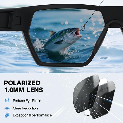 Ynaahi Polarized Sport Sunglasses for Men and Women, Ideal for Fishing Running and Driving, Wraparound UV Protection