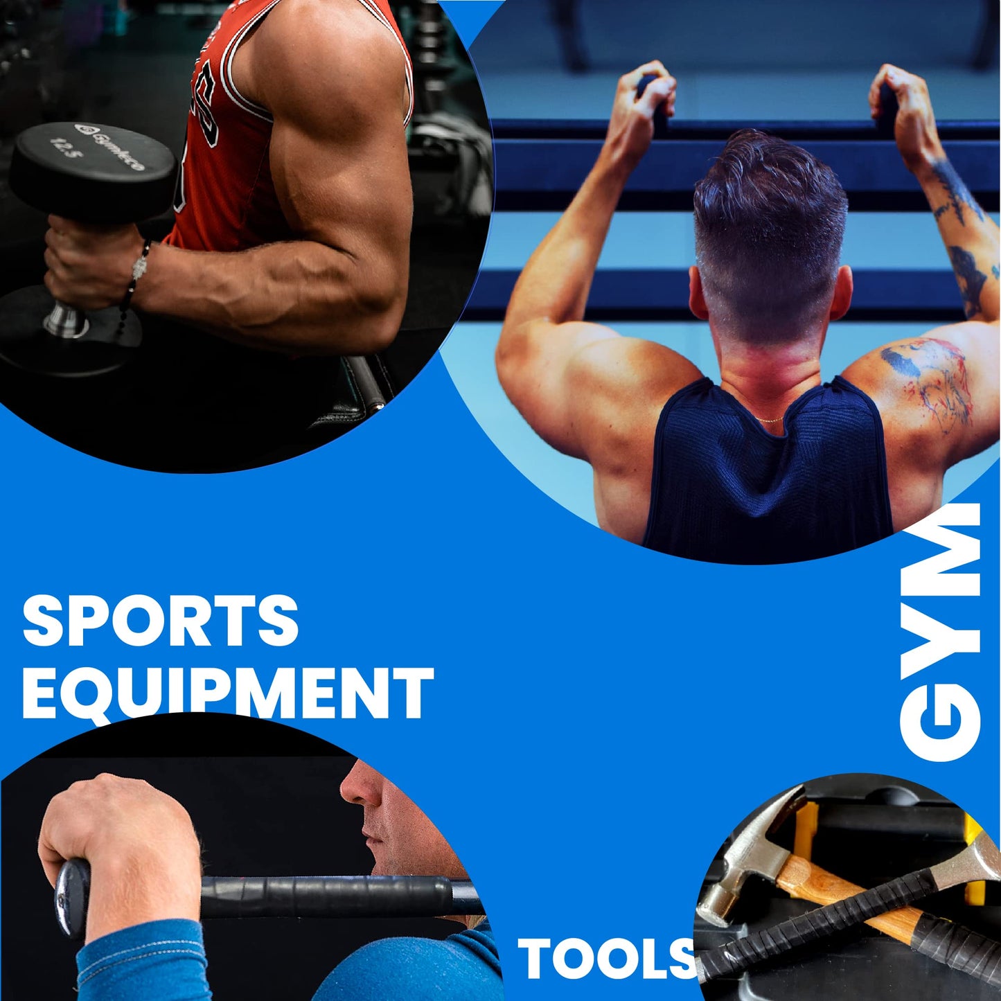 Core Prodigy Fusion Grip Tape - Silicone Rubber Wrap for Pull Up Bars, Barbells, Dumbbells, Sports and Gym Equipment, Weights and Tool Handles (10 Foot, Blue)
