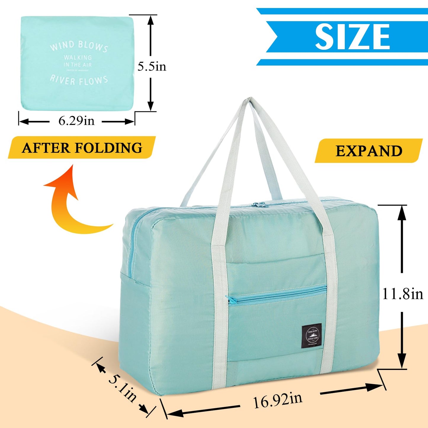 4PCS Foldable Travel Duffel Bag Tote Carry on Luggage Bag Spirit Airlines Personal item Sports Gym Bag Water Resistant Weekender Overnight Bags for Women and Men (Mix Colors)