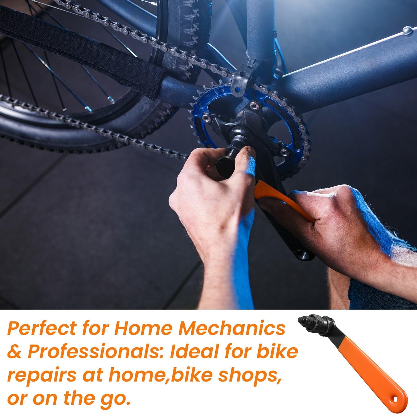 Lanties Crank Puller Compatible with Ccp-22, 22mm x 1 Threads Steel Bike Repair Tool with Long Handle and Rubber Grip, Bicycle Crank Arm Removal Tool for MTB Road Bike Repair