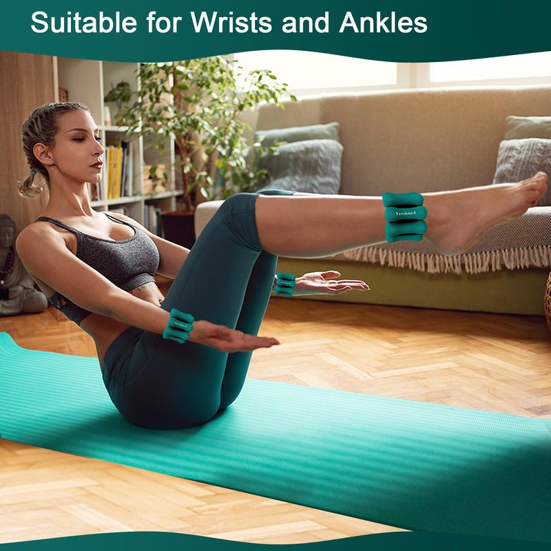 Wrist and Ankle Weights for Women Men, Adjustable Ankle & Wrist Weights Set of 2 (1Lb Each), Wearable Arm & Leg Weighted Bracelets for Home Yoga, Walking, Running, Dance, Gym, Pilates, Aerobics