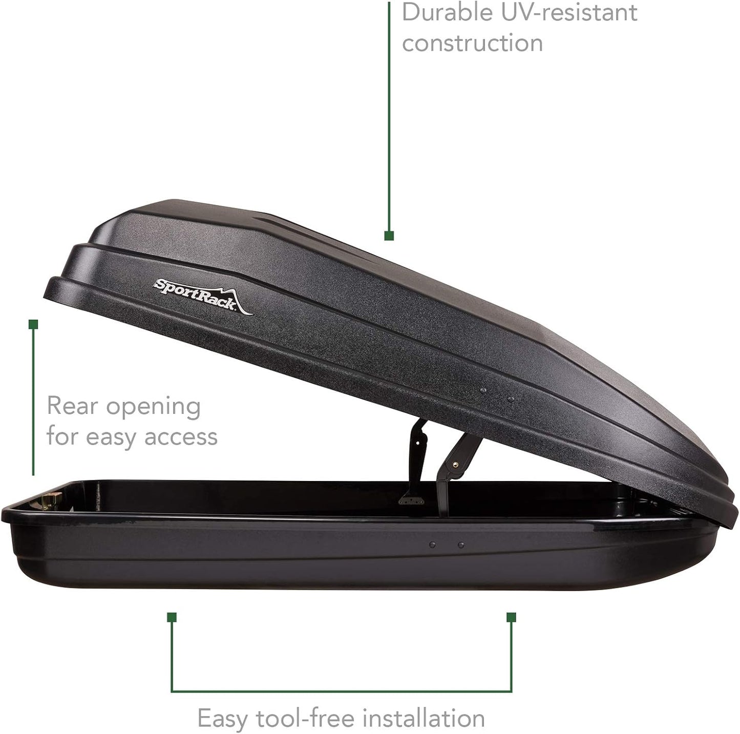 SportRack Vista XL Cargo Box - Rear Opening Design for Easy Access | Sleek Black Finish