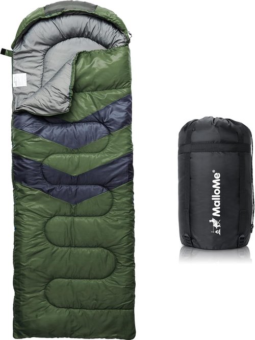 MalloMe Sleeping Bags - Cold Weather Backpacking & Camping Gear for Kids 10-12 | Lightweight & Compact