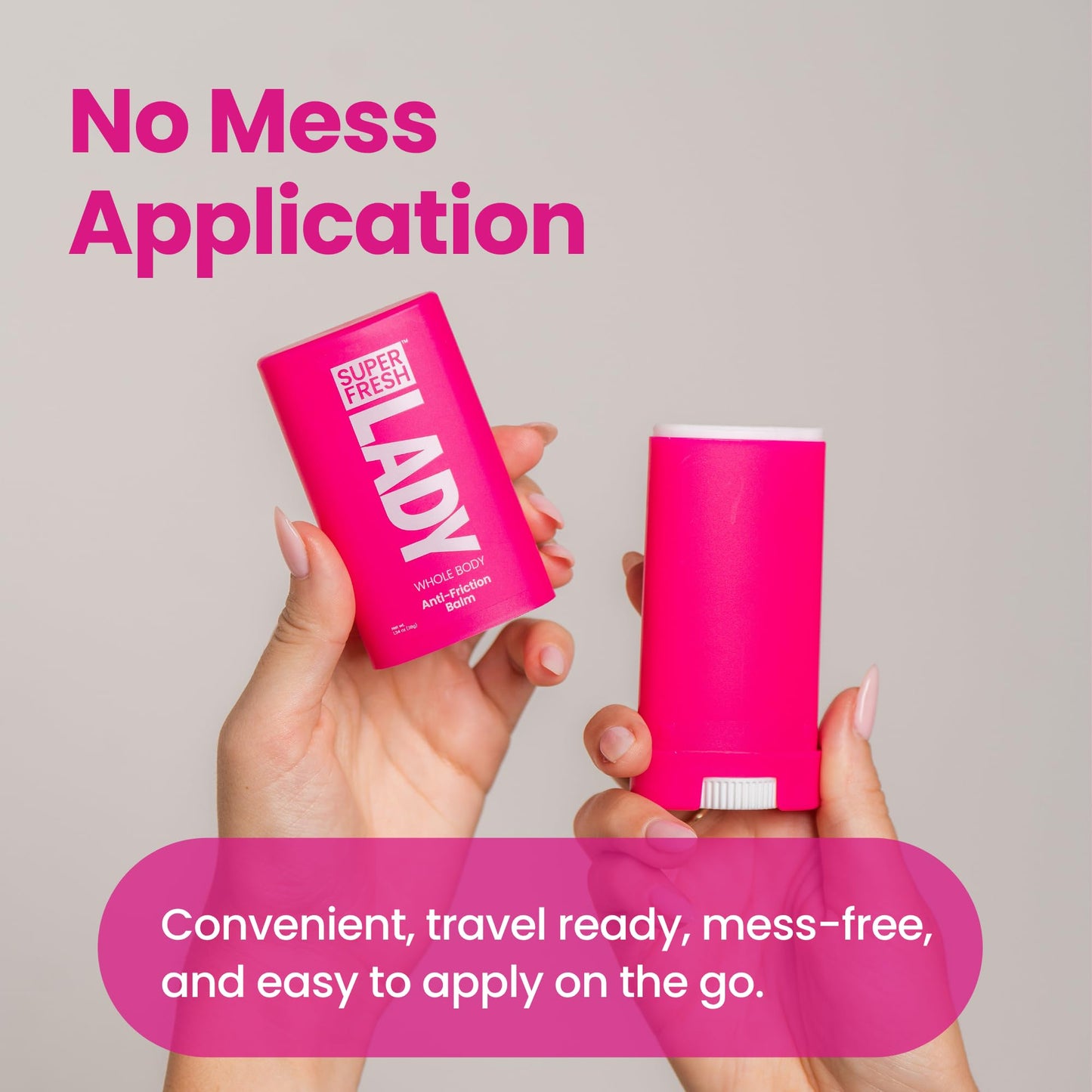 Lady Parts Anti Chafe and Friction Stick Prevents Skin Chafing Rash and Irritation Unscented Smooth Balm with Aloe for Thighs Arms Bra Lines and More No Mess Glide On Application 1.34 oz Stick