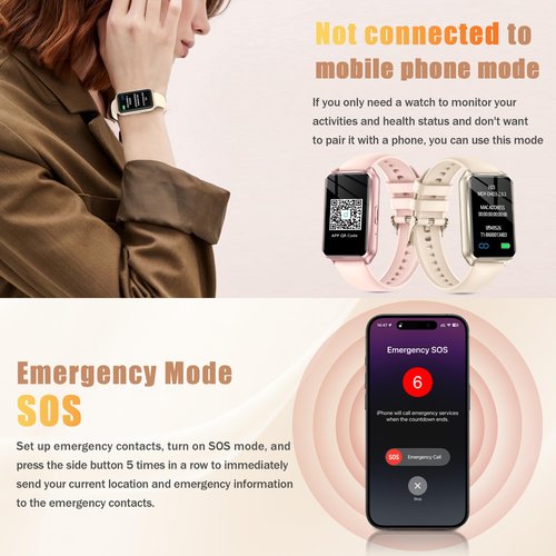 Health Fitness Tracker Watch for Women Men, IP68 Waterproof Activity Tracker with Calorie and Sleep Monitor, 110+ Sports Modes Pedometer Smart Watch，Step Counter Compatible with iPhone Android (Gold)