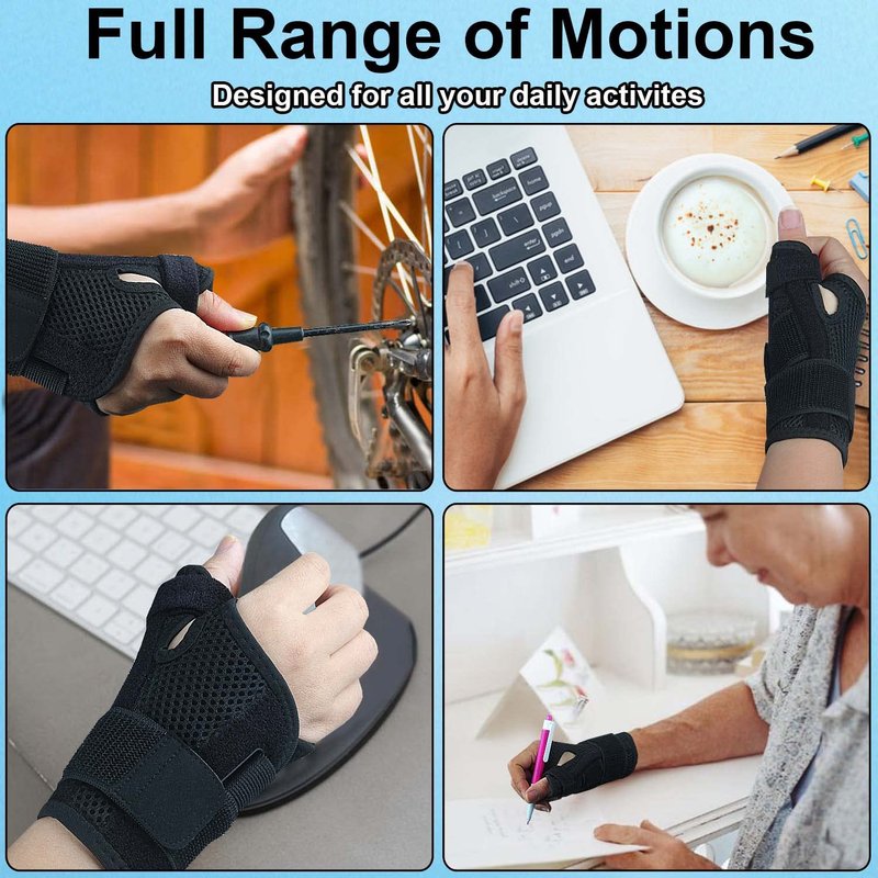 SHIFANQI Thumb Brace for Right or Left Hand, Thumb Stabilizer for Carpal Tunnel, Tendonitis, Arthritis, Sprains, De Quervain's Tenosynovitis, Wrist Brace with Thumb Spica Splint (Copper Infused)