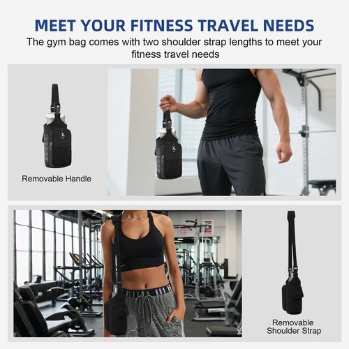MLIYYBE Magnetic Gym Bag - Water Bottle Carrier Holder with Strap & Phone Pockets, Gym Bottle Pouch Sleeve, Water Bottle Sling Pouch, Gyms Accessories for Men and Women（Black）