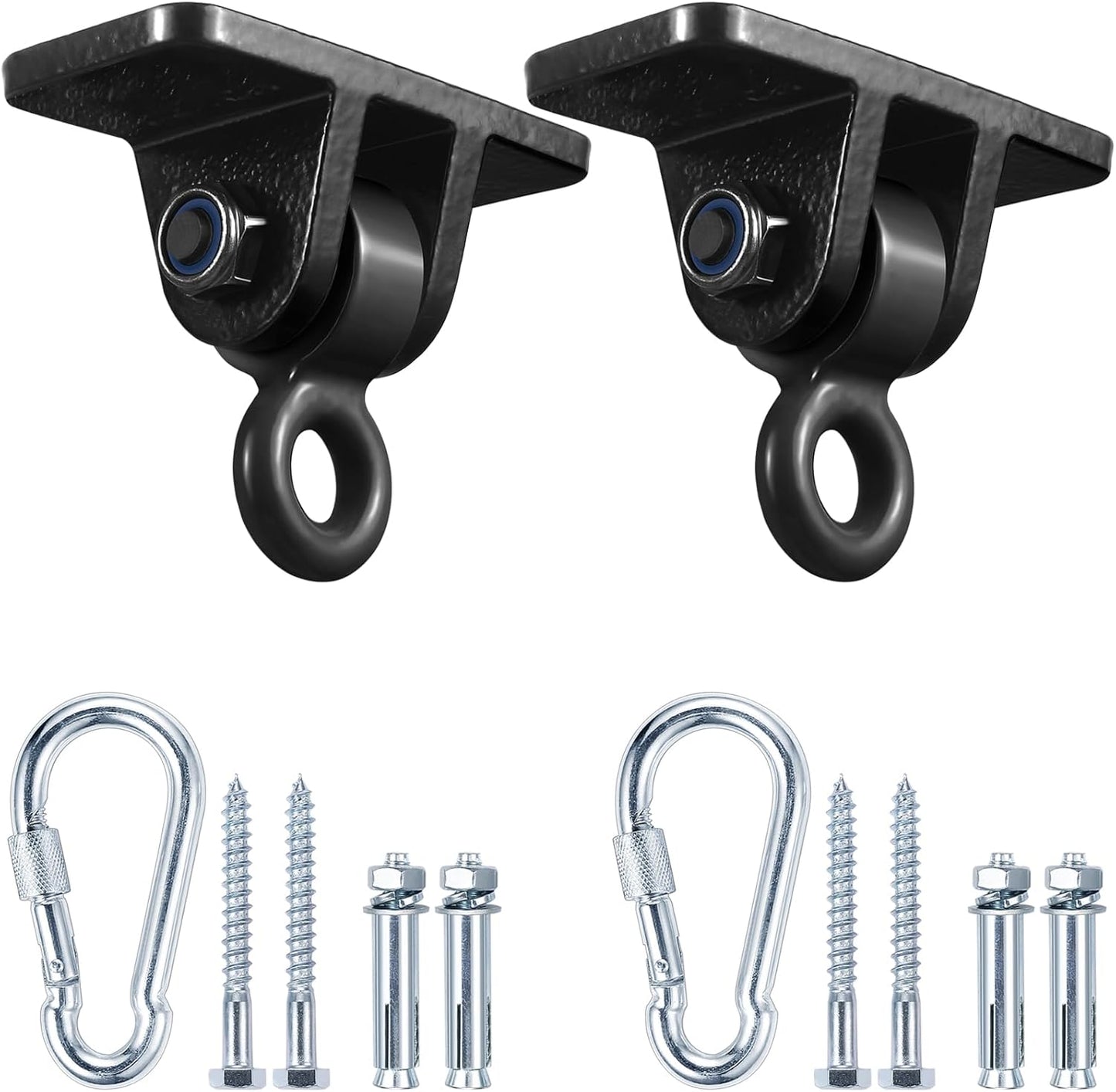MDAIRC Heavy Duty Swing Set Brackets - Durable Hangers for Indoor/Outdoor Use | 2 Pack Black Hooks